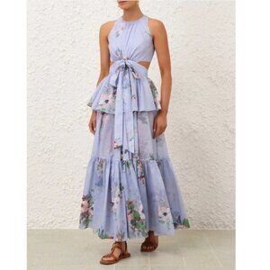 Zimmermann Everley cotton draped bow midi dress